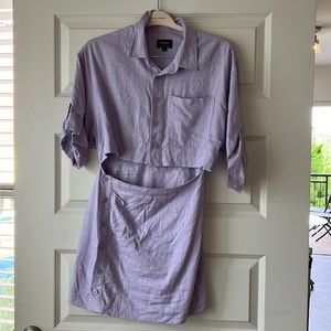 Bardot Lilac Linen Dress